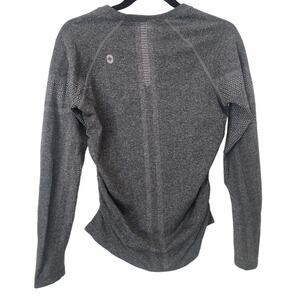 Grey Underscrub FIGS Salta Maternity Scoop Neck Seamless Long Sleeve - Small